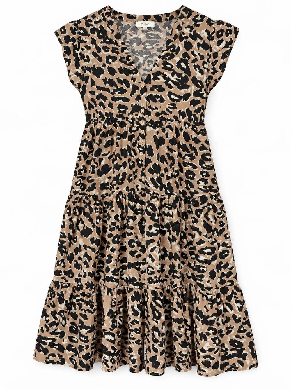 JODIFL Leopard Print Tiered Dress Size L (r1)